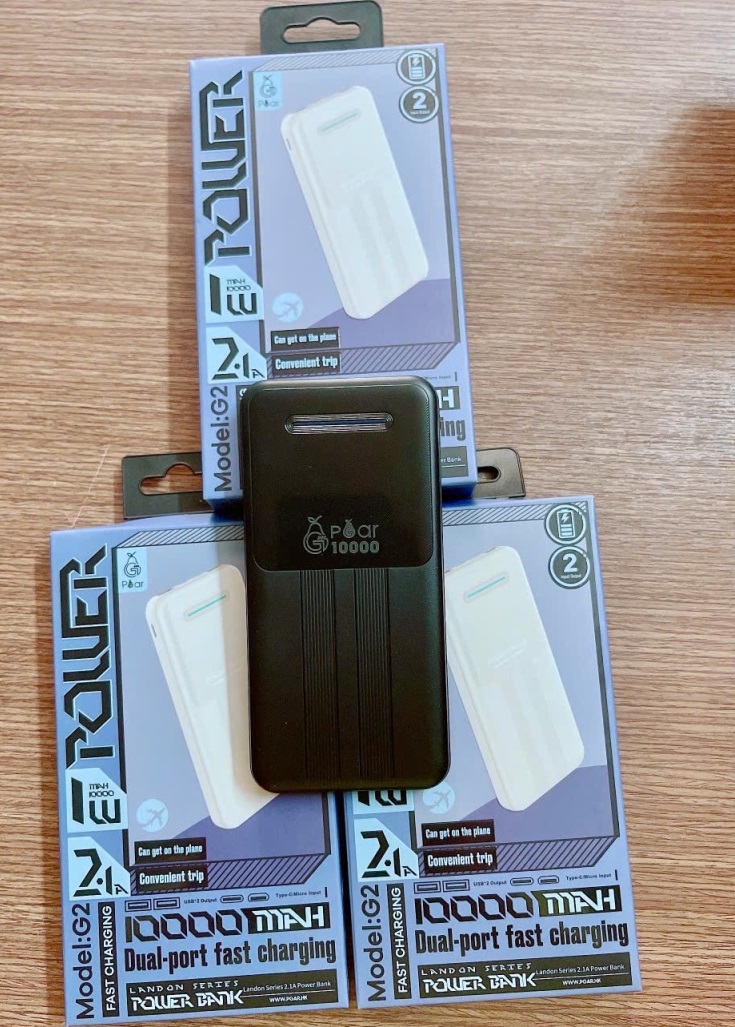 Pin sạc dự phòng G2 10.000mah sạc nhanh , 2 USB + Type C + Micro